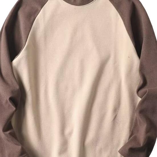 Осень-зима мужской топ с цветным блоком и круглым вырезом, длинный рукав, пуловер, большой размер, толстый, теплый, спортивный, фитнес, свитшот, повседневная одежда, деловая одежда