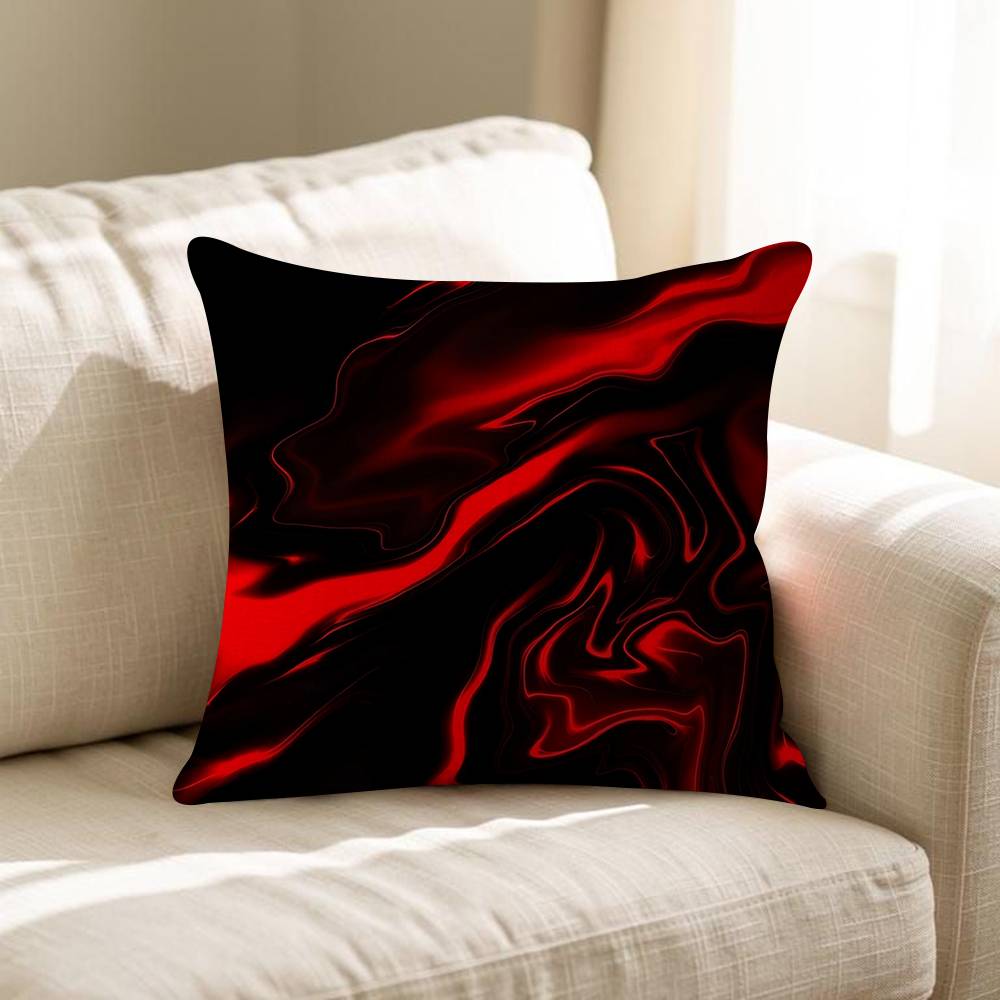 Black Red Ripple Art Pillow Cushion Cover Pillowcase Living Room Sofa Home Decor Customized