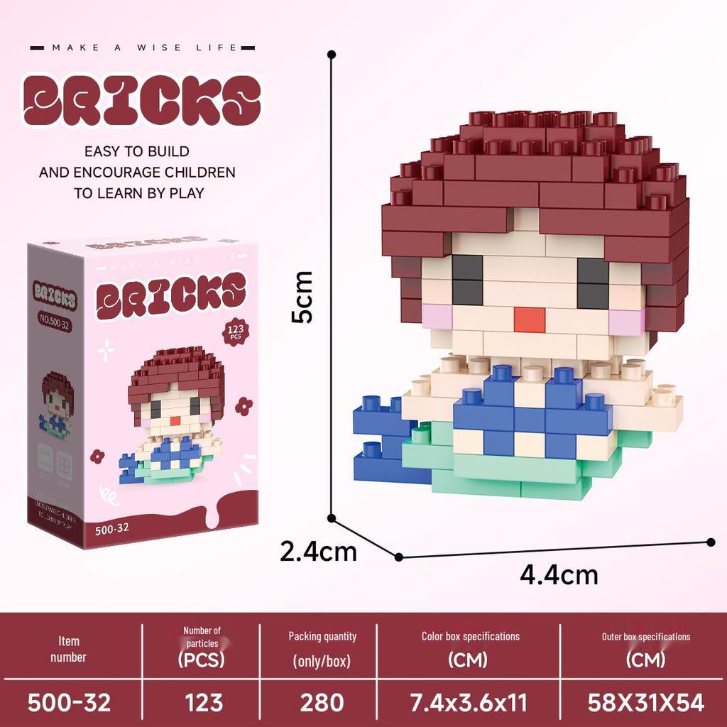 Micro Particle Cartoon Figure Building Blocks for Kids - Assembly Toys & Hanging Ornaments