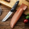 Stainless Steel Sharp Square Head Fixed Blade Knife Wood Handle Outdoor Camping Barbecue Fruit Grilled Meat Cutter Survival Tool