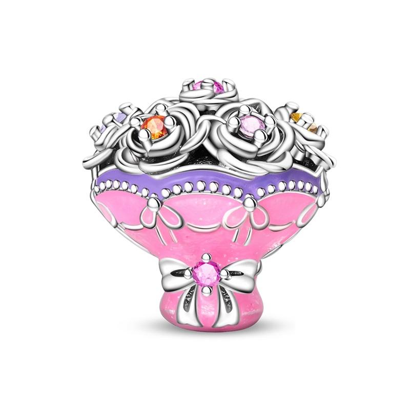 Оригинальная медная романтическая роза, цветок, дом, камера, шармы любви, бусины-подвески для браслета, изысканные украшения своими руками, подарки