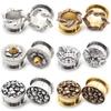 Alisouy 1PC Stainless Steel Snake Skull Flower Bullet Ear Tunnel Plug Expander Stretcher Gauge Earring Piercing Body Jewelry