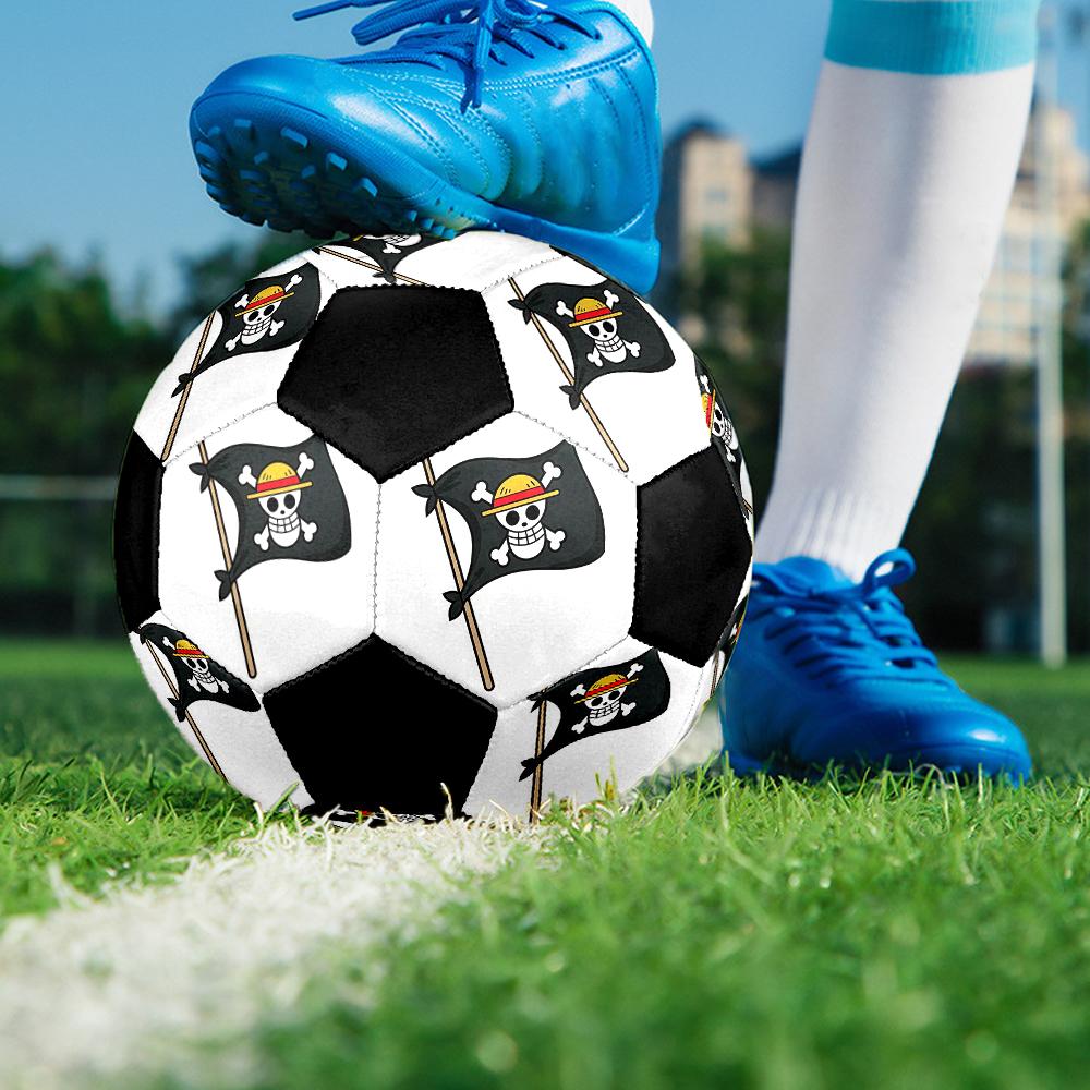 1pc Anime One Piece Logo Football Soccer Ball Size 5 Indoor Soccer Ball Fashion Colorful Backyard Game -Great For Sports Fans Gift HE53
