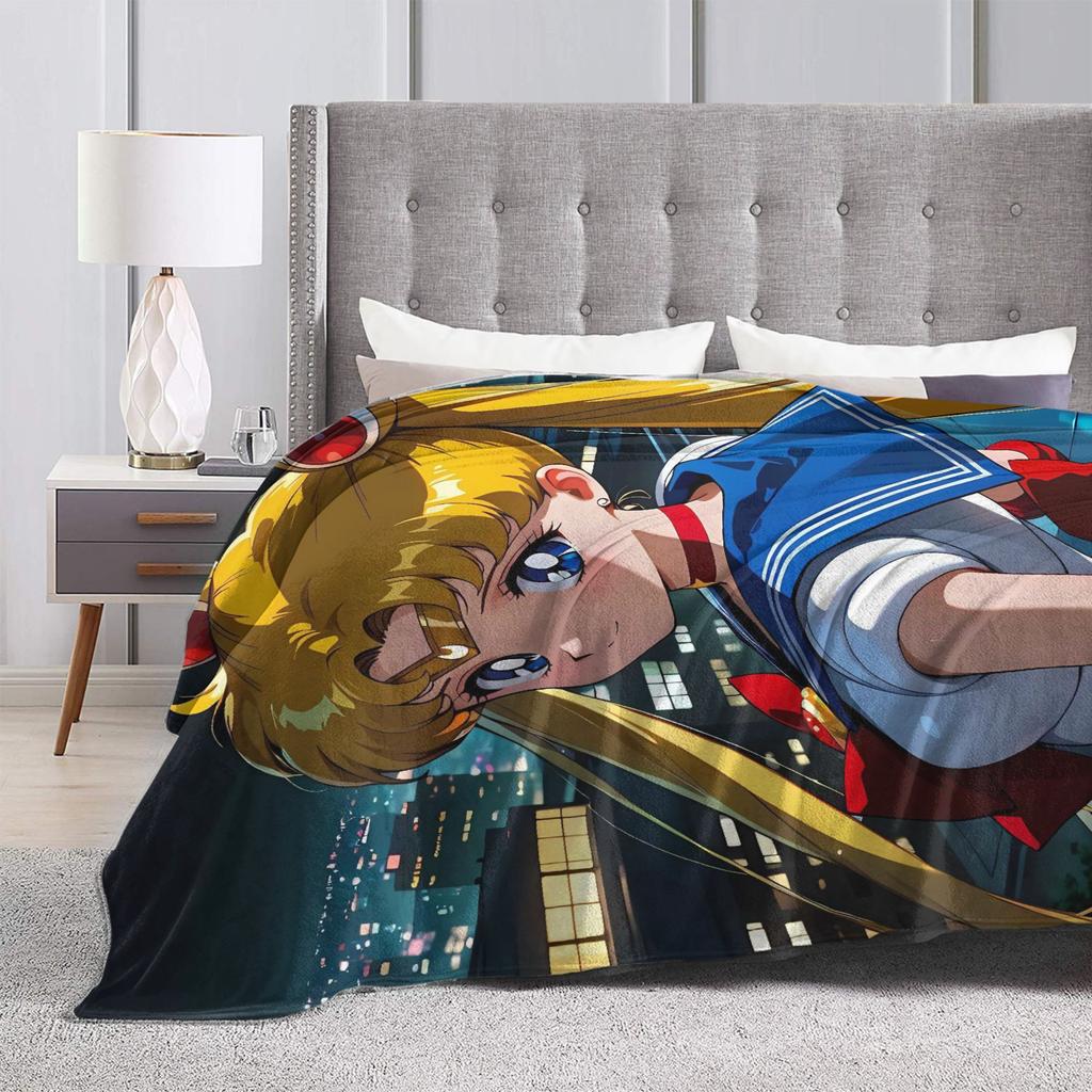 Одеяло Сейлор Мун Супермягкое Забавное Плюшевое Одеяло-Плед для Девочек Мальчиков Уличное Фланелевое Покрывало на Кровать Покрывало