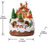 Illuminated Christmas Gingerbread Village House With Train LED Light Music Building Figurine Home Tabletop Decor Holiday Display