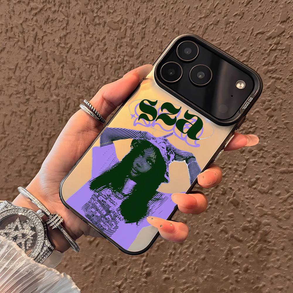 Чехол для телефона Saturn Singer S-SZA для iPhone 17 16 15 14 13 12 11 Pro Max Air Матовый Лазерный Аврора Ударопрочный Funda