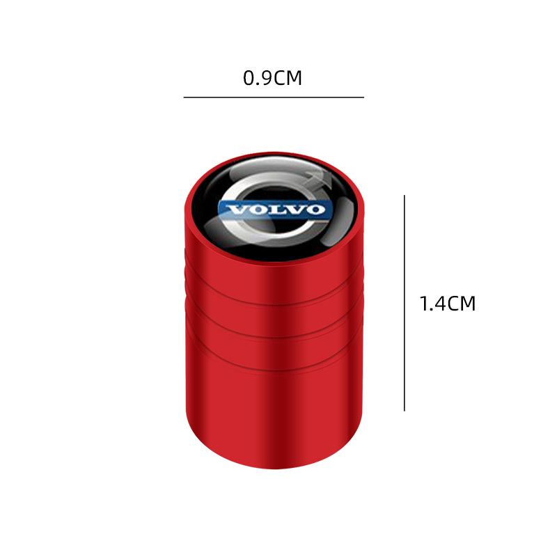 For Volvo 4pcs Car Badges Wheel Tire Valve Stem Caps Covers Auto Accessories For Volvo R Design Xc60 V60 S60 V40 V50 S40 S80 C30