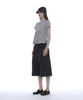PARTIMENTO WOMEN Overlay Peplum Short Sleeve Tee_Melange