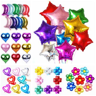 18 дюймов фольги сердце воздушные шары гелиевая звезда воздушный шар цветок луна мультфильм баллон украшение для дня рождения