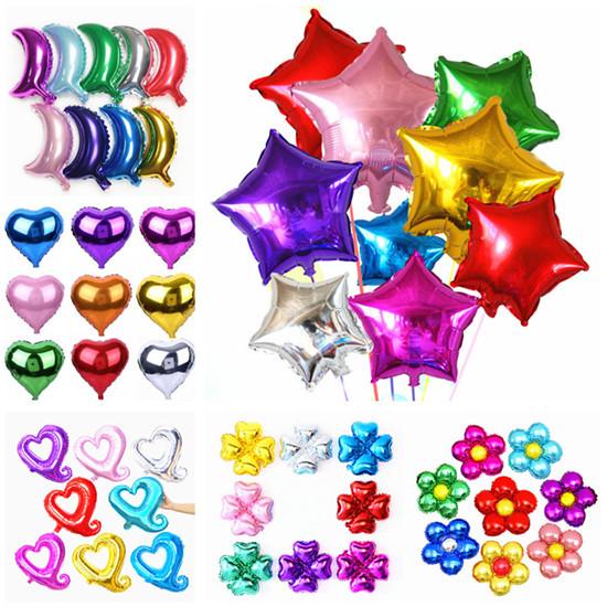 18 дюймов фольги сердце воздушные шары гелиевая звезда воздушный шар цветок луна мультфильм баллон украшение для дня рождения