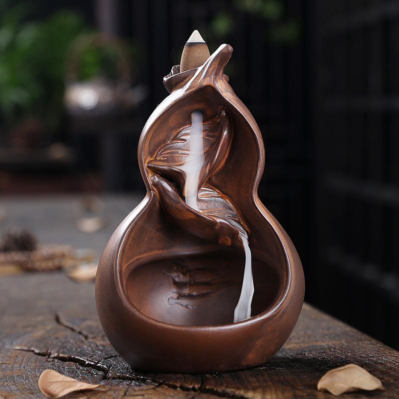 Дымовая керамическая курильница с обратным потоком, курильница с водопадом и рекой, держатель для рукоделия