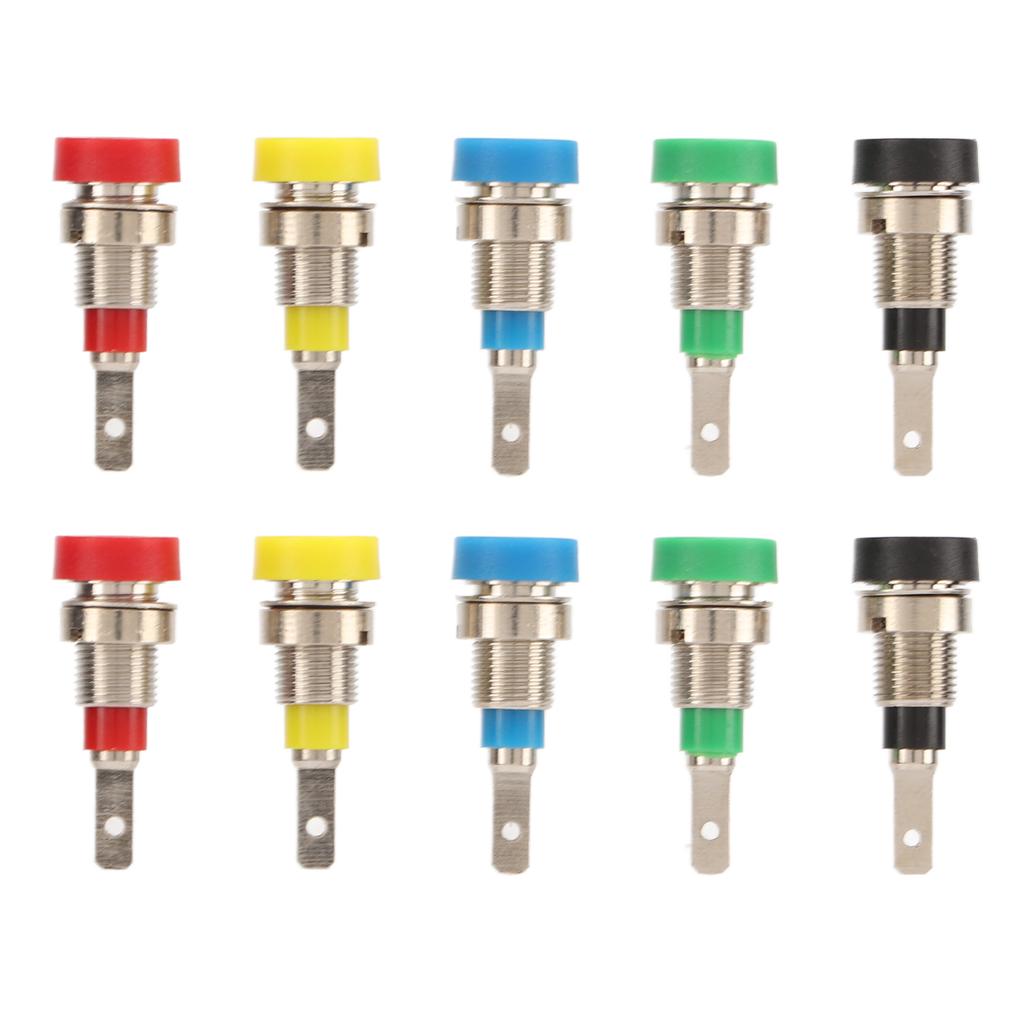 Гнездо типа «банан» 2 мм, латунь, безопасная, 5 цветов, панельное крепление, зажим для электроники, судов, автофургонов