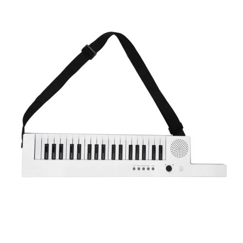 Professional 37-Key Electronic Keyboard Piano with Guitar-Style Shoulder Strap, Mini Microphone, and Audio Headphones