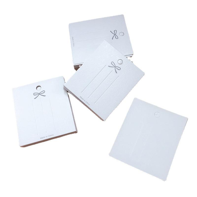 50Pcs White Hairpin Card Trinket Bow Display Cards Cardboard Packing Paper