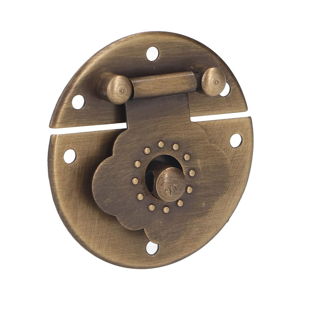 Round EmNaBossing Copper Hasp Retro Wooden Box Lock Clasp Decorative Hasps for Wedding Card Boxes Wine Boxes