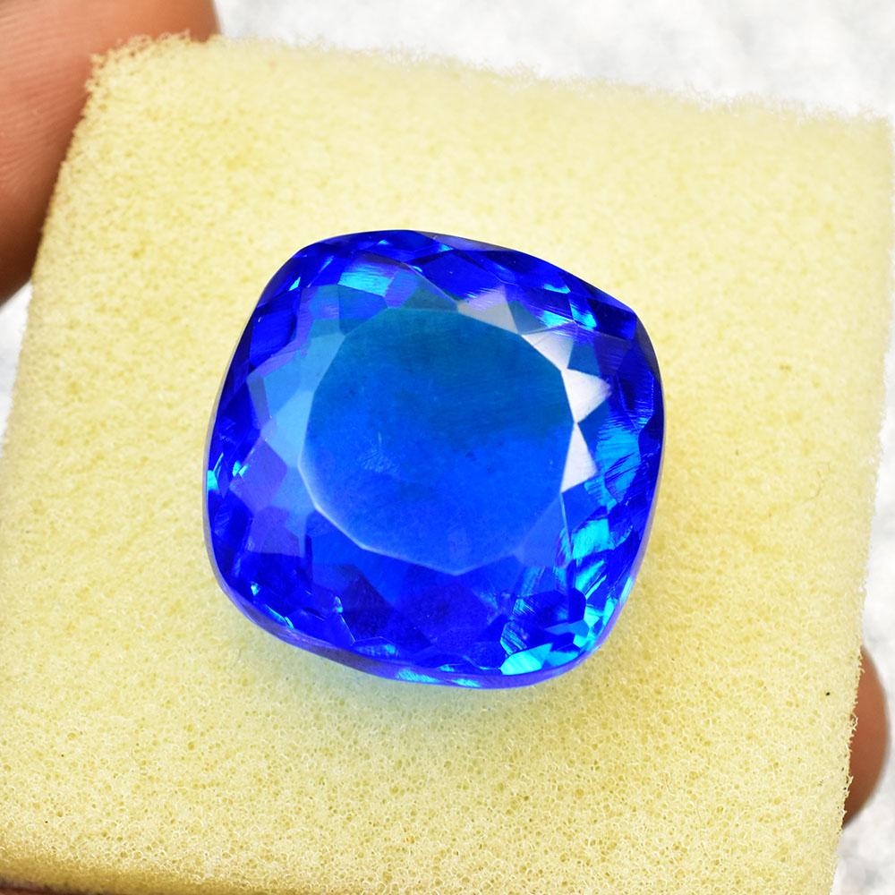 Natural Flawless Blue Sapphire 23x23mm Square Cushion Cut Gemstone