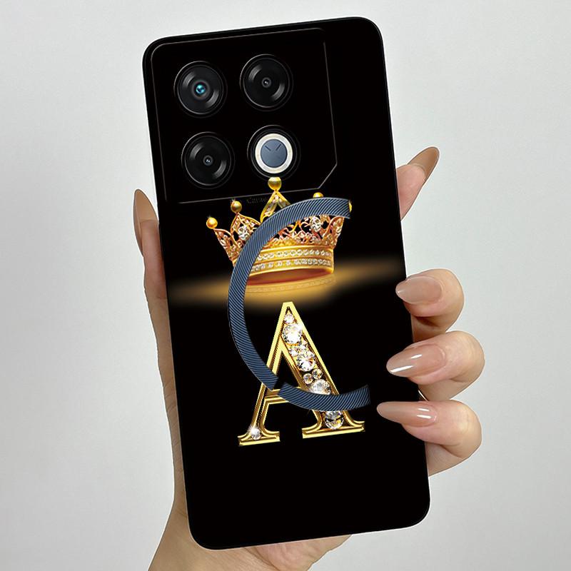 Для Infinix GT 20 Pro Чехол Роскошная Корона Буква Мягкий Силикон Задняя Крышка Для Infinix GT20 Pro GT20Pro Чехол Infinix X6871 Чехлы
