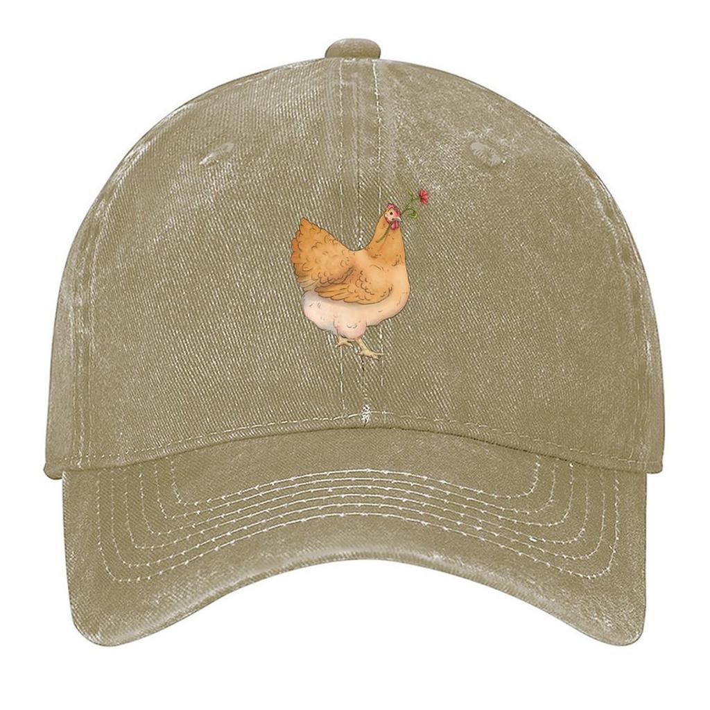 2026 Chicken With Red Flower Baseball Cap |-F-| Snapback Cap Ball Cap Golf Hat Women's Golf Clothing Men's