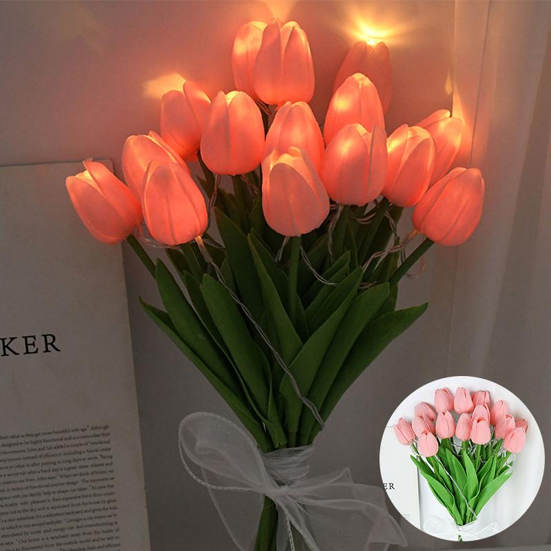 10/15 шт. искусственные люминесцентные тюльпаны, используемые для украшения семейного сада в качестве подарка на свадьбу, день рождения