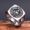 Vintage Knights Templar Freemason Stainless Steel Skull Ring Mens Masonic Freemasonry Biker Jewelry Gift for Man