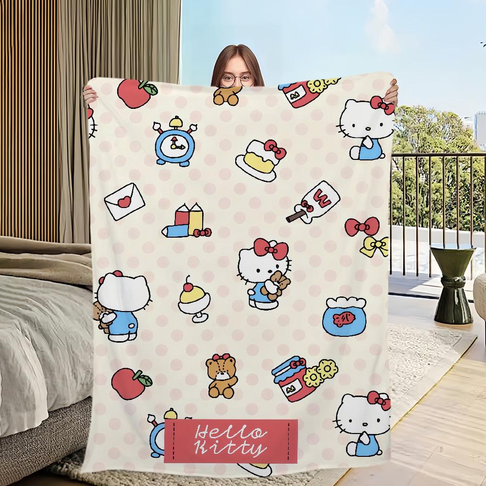 Одеяло теплое мягкое Hello плюшевое K-KittyS мультяшное каваи одеяло для милого дивана гостиной офиса спальни путешествий подарок Фланель