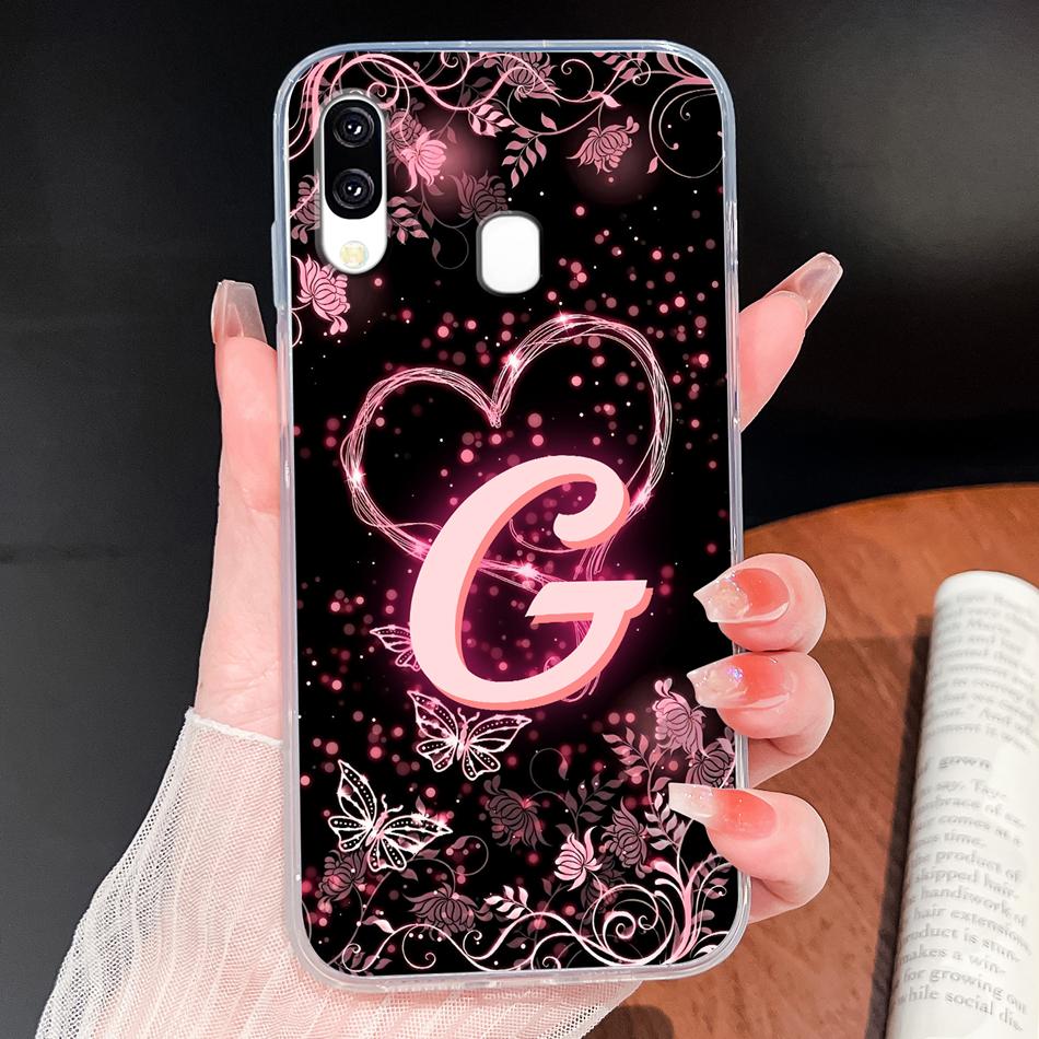 Чехол для Samsung Galaxy A40 A41 A50 A50S С именем, буквой, мягкий ТПУ, прозрачный силиконовый чехол для Samsung A 40 A 50, легкий чехол для телефона