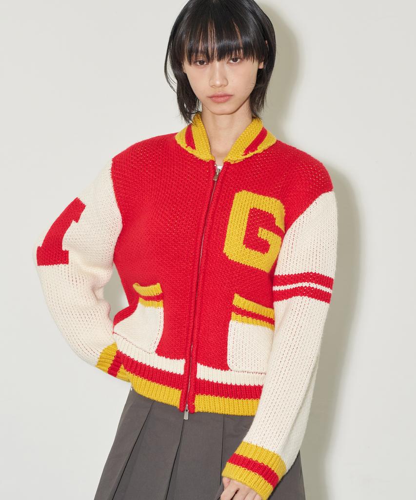 ILLIGO Ig Varsity Knit Zip-Up Red
