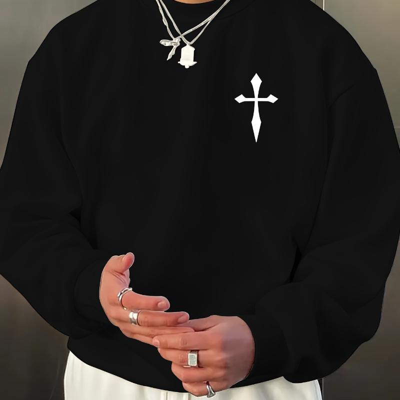 Crew Neck Sweatshirt, Stretch Fabric-- , Slim Fit & Versatile