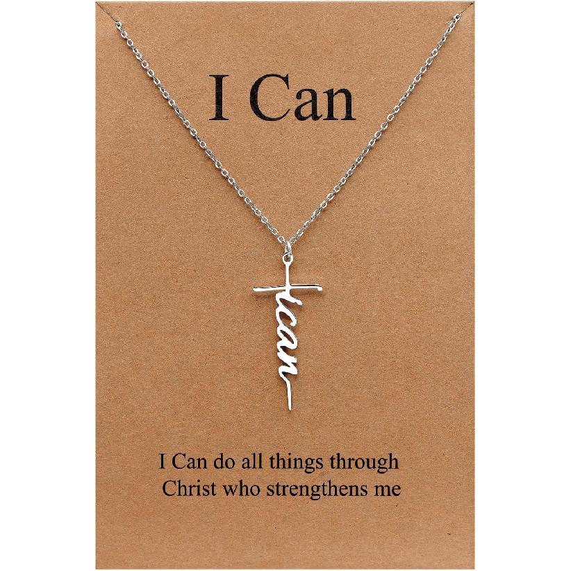 Lcherry Faith Cross Pendant Necklace for Women Religious Christian Jewelry Birthday Christmas Gifts for Women