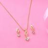 Gold Plated Solitaire Pendant Set for Women with American Diamonds