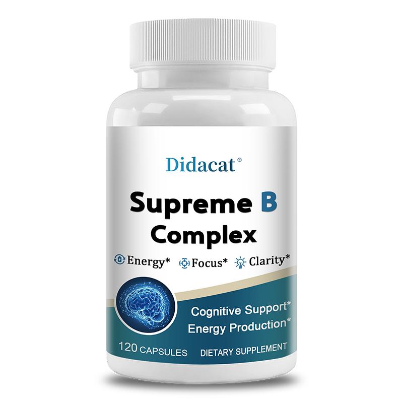 Didacat Supreme B-Complex Supplem with B1, B6 & B12 High Potency, 120 Caps