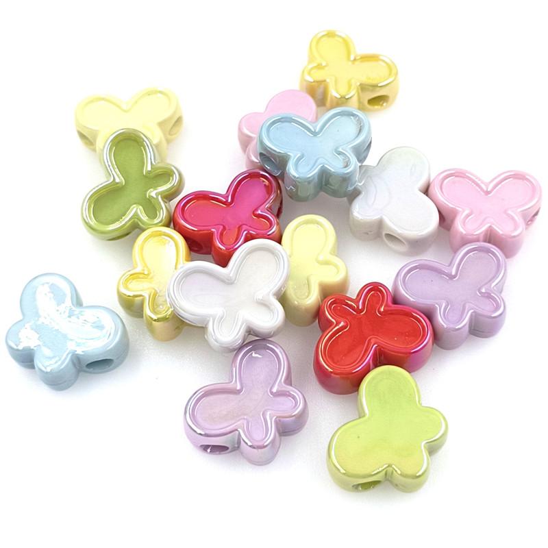 High Quality Acrylic Necklace Handmade Materials Jewelry Accessories DIY UV Dazzle Butterfly Loose Beads 5Pcs Fashion Bracelet