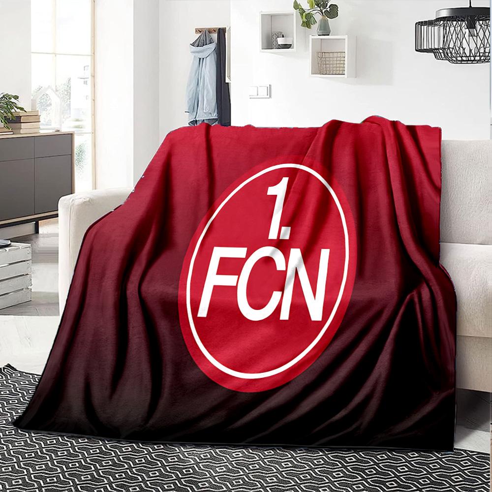 Nurnberg Football Club Flannel Blanket, Soft Polyester, Modern Design, All-Season for Camping, Travel, Gifts for holidays or birthdays