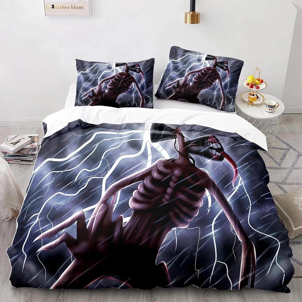 Комплект постельного белья с изображением головы сирены на 3D-принте, пододеяльник, комплект постельного белья, пододеяльник, наволочка, одеяло размера «king-size», комплект постельного белья для мальчиков и взрослых