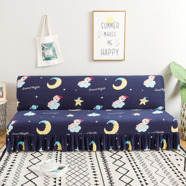 Чехол для дивана Modern Floral Series с юбкой по краю для складного дивана без подлокотника, всеобъемлющий эластичный защитный чехол