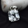 Sapphire 25 Ct Silver White Square Cut Natural Pendant Loose Gemstone CERTIFIED AR-3645-Sa