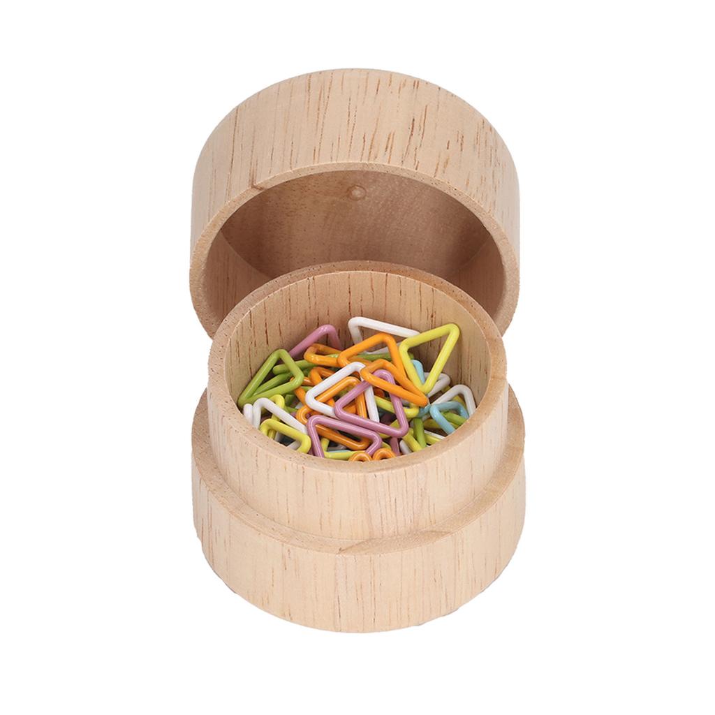 60Pcs Knitting Stitch Marker Triangle Colorful Locking Stitch Knitting Place Markers with Wooden