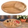 Divided Wood Serving Tray Cookies Platter Dinner Plate,Round ,Serving Appetizer Plate for