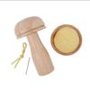 1Set DIY Wooden Darning Mushroom Patchwork Tool Mending Pants Clothes Socks Weaving Crafts Needle Holder Thread Sewing Accessories