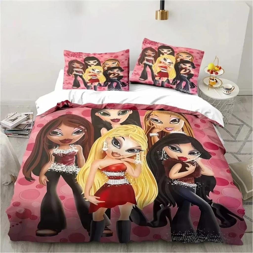 Комплект постельного белья для девочек с мультяшным рисунком B-Bratz (3D-принт) в стиле каваи: односпальный, двуспальный, полуторный, королевский размер, для взрослых и детей. Подарок для детской спальни девочки.