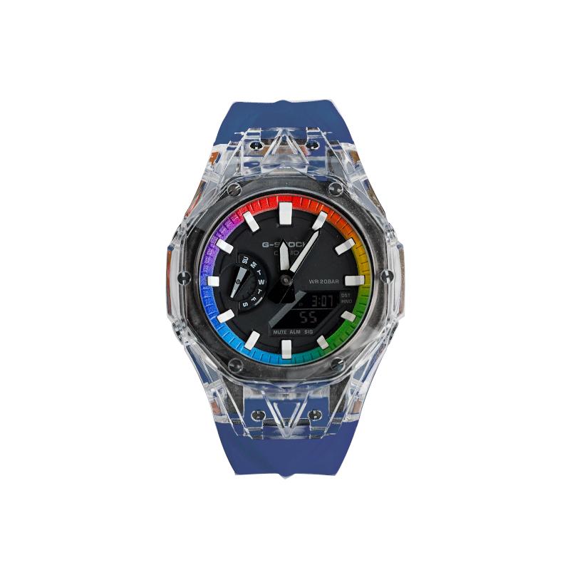 CASIO Unisex Liquid Crystal,Analog Dual Display Series 48.5mm Black Watch GA-2100-7A(Watch8--)