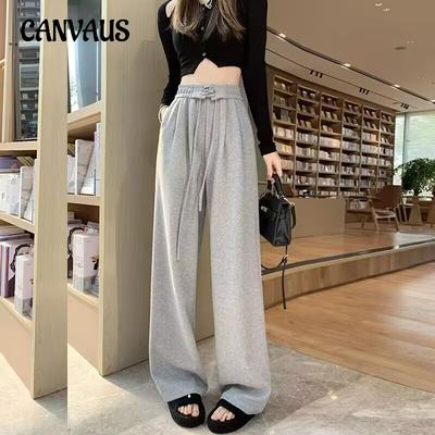 Весенние и осенние женские спортивные брюки больших размеров с завязками и высокой талией, прямые, повседневные брюки с завязками