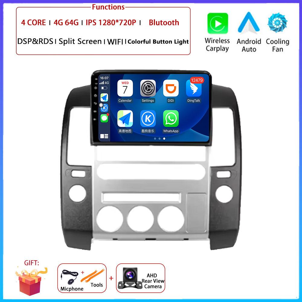 9-дюймовая ОС Android для Nissan Pathfinder R51 2004 - 2009 Автомобильный радиоприемник, стерео, мультимедиа, видео, GPS-навигатор, плеер с QLED-экраном BT 5.0