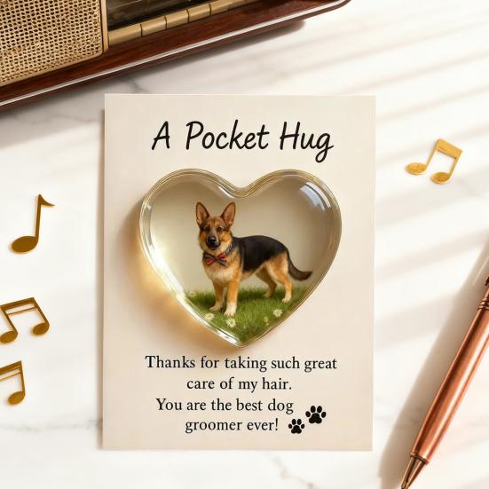 Карманные обнимашки для грумеров с поздравительной открыткой Акриловое сердце Карманные обнимашки для грумеров