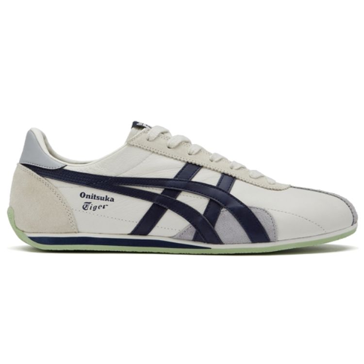 ONITSUKA TIGER Runspark Белый Кремовый Темно-синий Унисекс Низкие Кроссовки из Синтетической Кожи и Сетки Ретро Беговые Кроссовки 1183B480-103