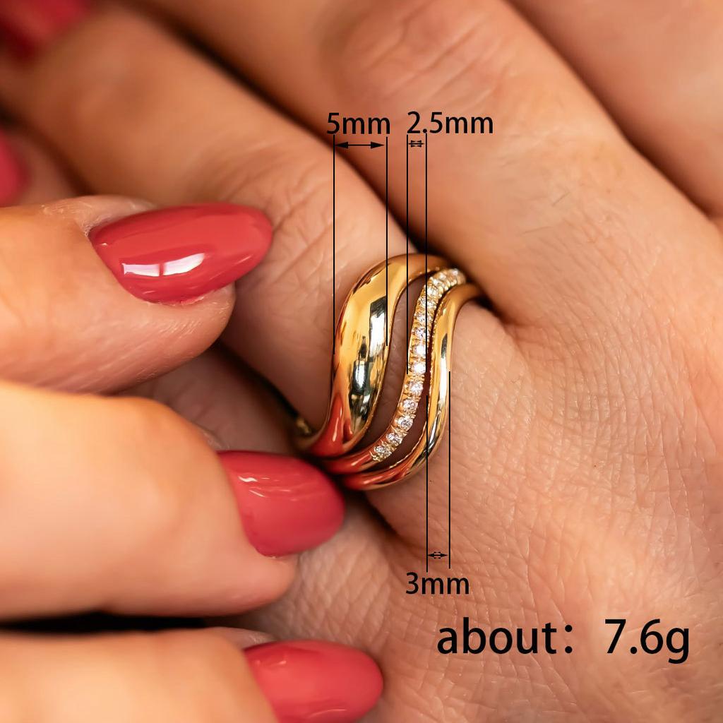 New Trendy Rings for Women High Quality Gold Color Brilliant Cubic Zirconia Finger-rings Wedding Engagement Jewelry