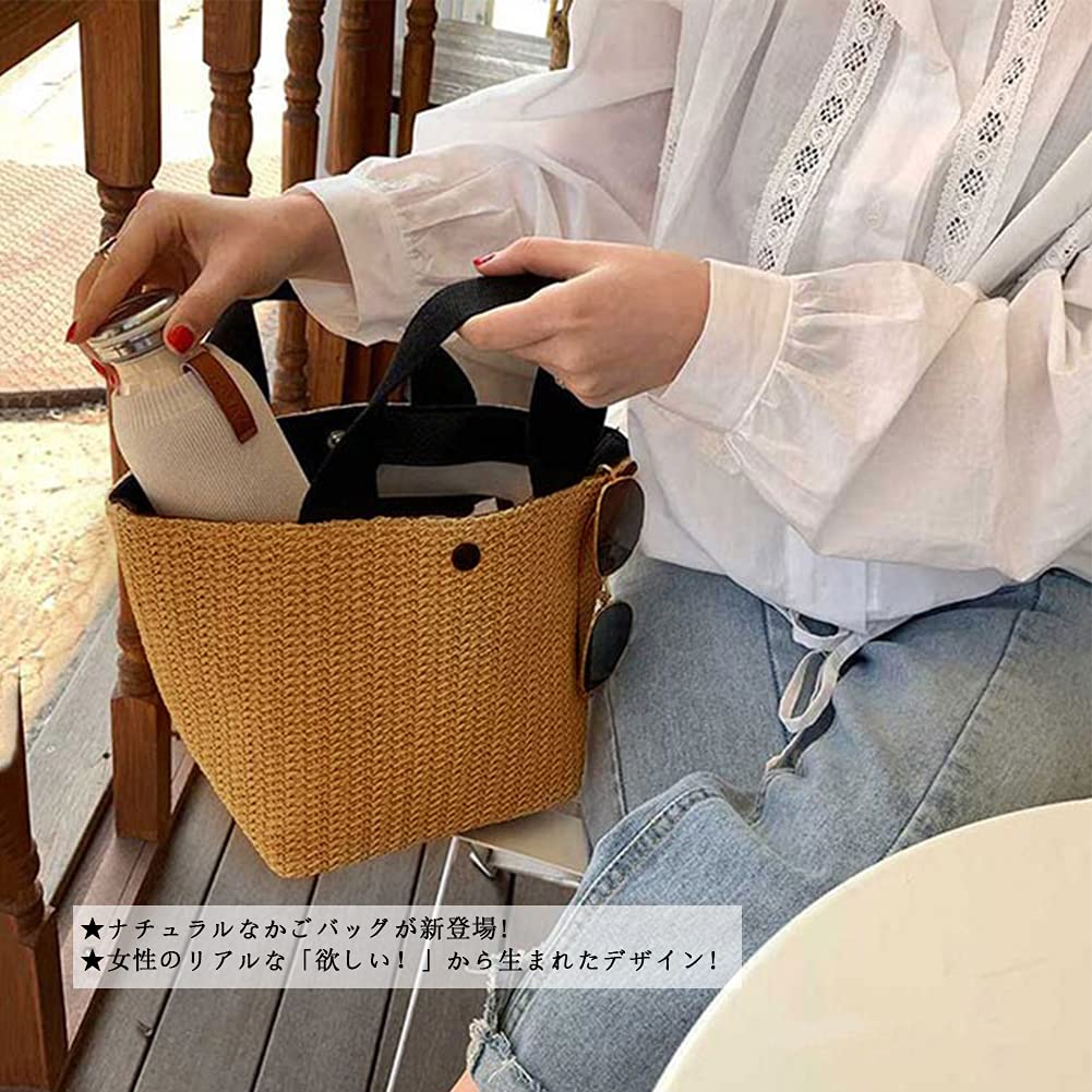 Сумка-тоут Yino, Сумка-корзина, Женская сумка, Плетеная из соломы, Повседневная, Простая, Маленькая, Стильная, Милая, Легкая, Пляжная сумка, Для поездок на работу