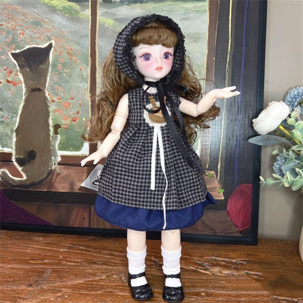 1 Set 1/6 SD 30cm Bjd Doll with Clothes Attractive Eyes Makeup Ball Joint Doll Girl Gift