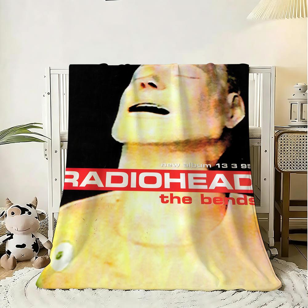 Art Rock Band Radiohead Music Throw 240g Flannel Blanket Lightweight Soft Skin-friendly Summer Thin Throw Blanket