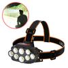 Head Flashlight Waterproof USB Charging Super Bright 8 LED Light Rechargeable Headlight for